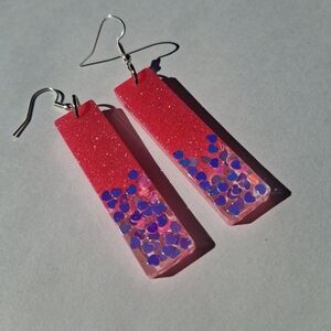 Hand Crafted Pink Dangle Earrings